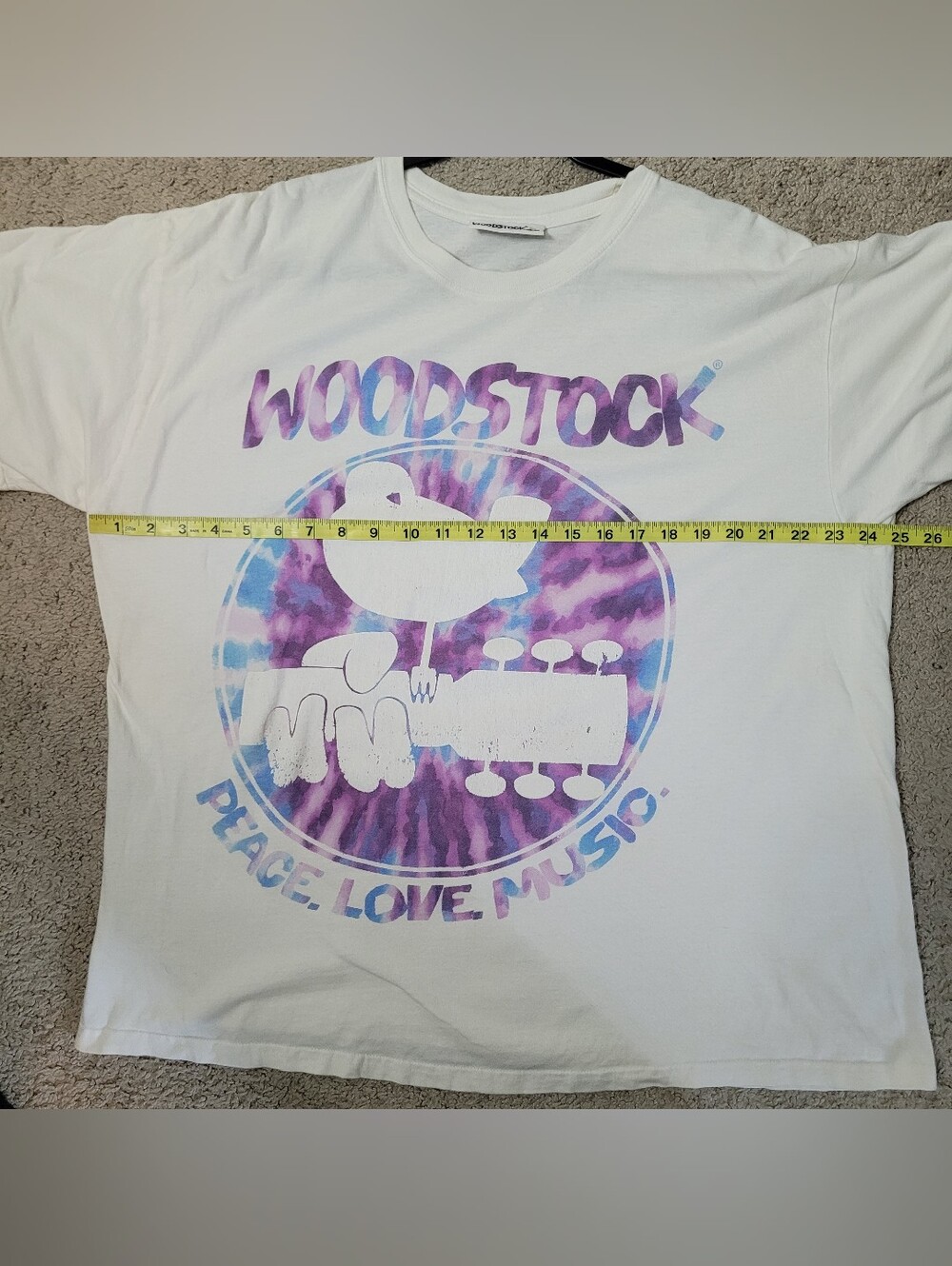 Woodstock Peace Love Music Large T-Shirt - Picture 7 of 7